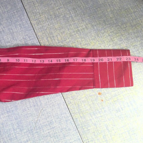 Eddie Bauer Red Striped Shirt Long Sleeve Button Up Women's XL - Picture 8 of 8